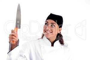 smiling chef with knife