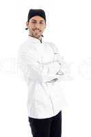professional chef looking at camera standing with crossed arms