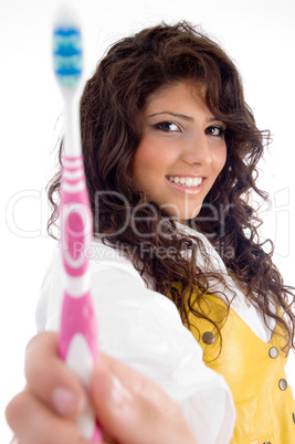 woman with tooth brush