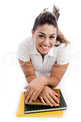 laying student with books