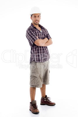 standing pose of casual man with folded arms