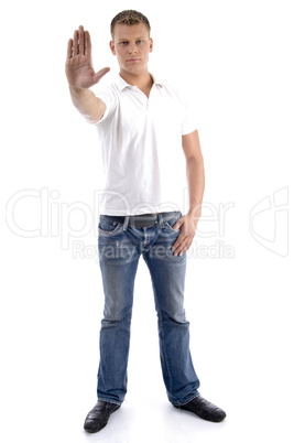 male posing with open up palm male posing with open up palm