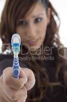 beautiful woman with tooth brush