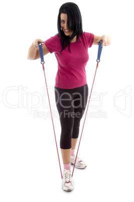 front view of exercising woman