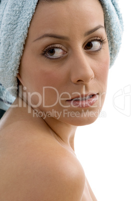 portrait of woman after taking bath