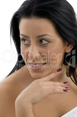 front view of smiling woman