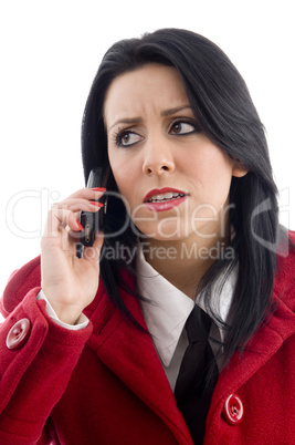 young female talking on cell phone