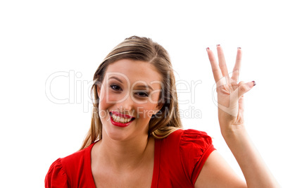 female model with counting fingers