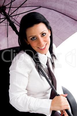 executive holding umbrella