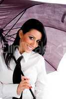 young professional holding umbrella