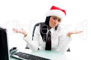 christmas female in office