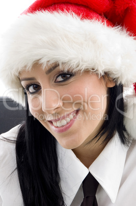 woman with christmas hat