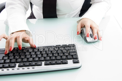 close up of finger on keyboard