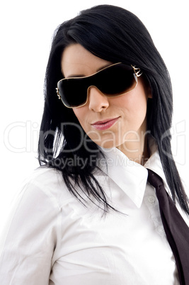 young businesswoman wearing sunglasses