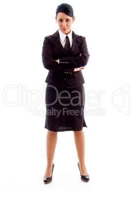 young businesswoman with crossed arms