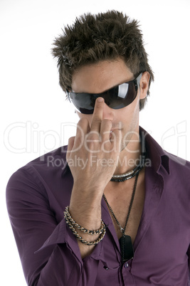 handsome model with sunglasses