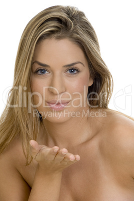 sexy lady giving flying kiss