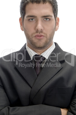 businessman with folded hands