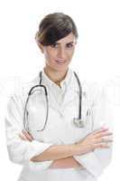 lady doctor with crossed arms and stethoscope