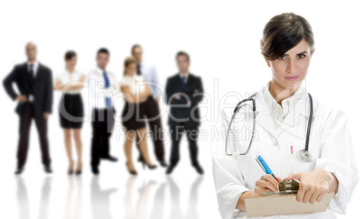 lady doctor with colleagues