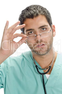 doctor holding spectacles doctor holding spectacles