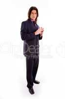 full body of young businessman