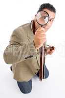 detective and magnifying glass