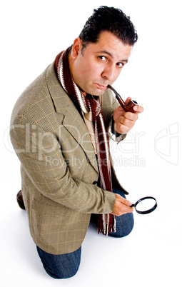 detective with magnifier