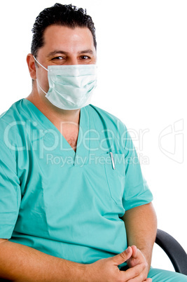 male doctor posing with face mask