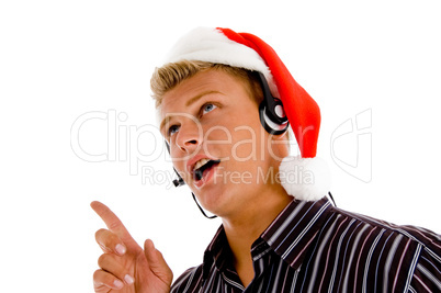 professional man providing service on occasion of christmas