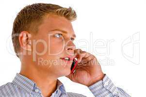 handsome male talking on cell phone