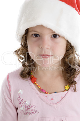 portrait of girl wearing christmas hat