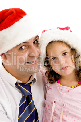 caring father posing with his daughter