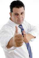 businessman showing approval gesture
