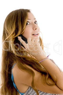 beautiful teenager talking on mobile