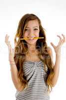 teenager student in excitment pose