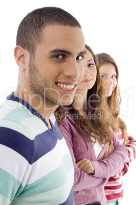 portrait of young students posing together