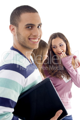 portrait of young students posing together