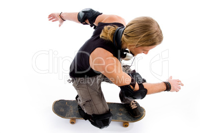 male in action on skateboard