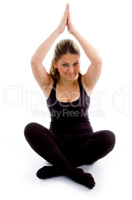 young female doing yoga