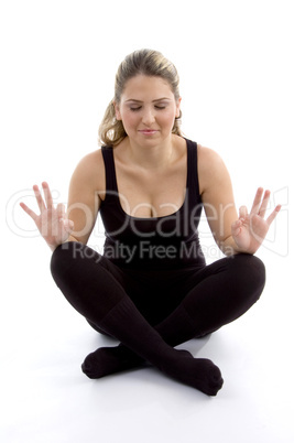 young girl doing yoga