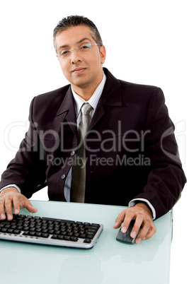 front view of smiling businessman looking at camera