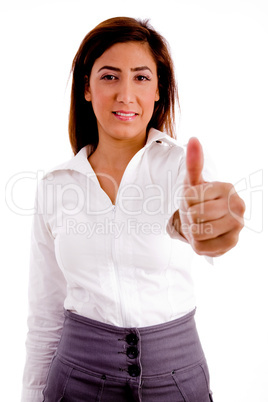 portrait of executive with thumbs up