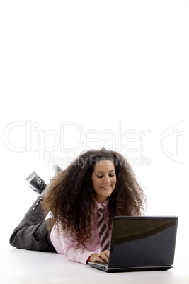 attractive young executive busy with laptop