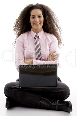 attractive young executive busy with laptop