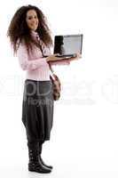 attractive young executive busy with laptop
