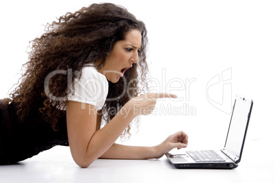 businesswoman working on notebook