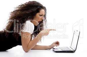 businesswoman working on notebook