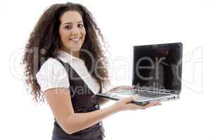 young professional busy with laptop