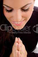 portrait of praying woman